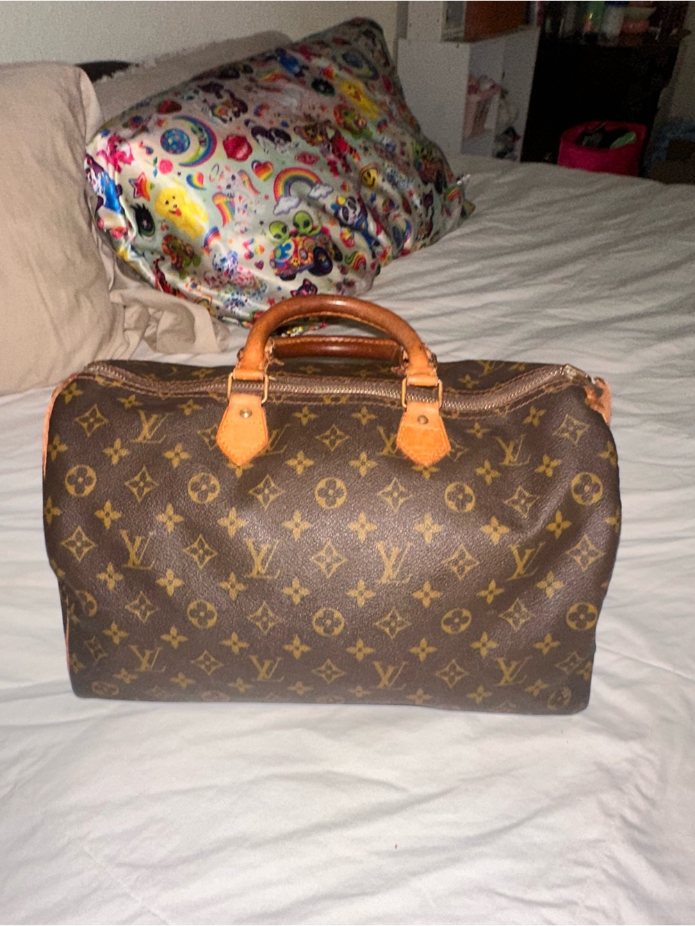 Louis Vuitton Brown Monogram Duffel with Tan Leather Trim